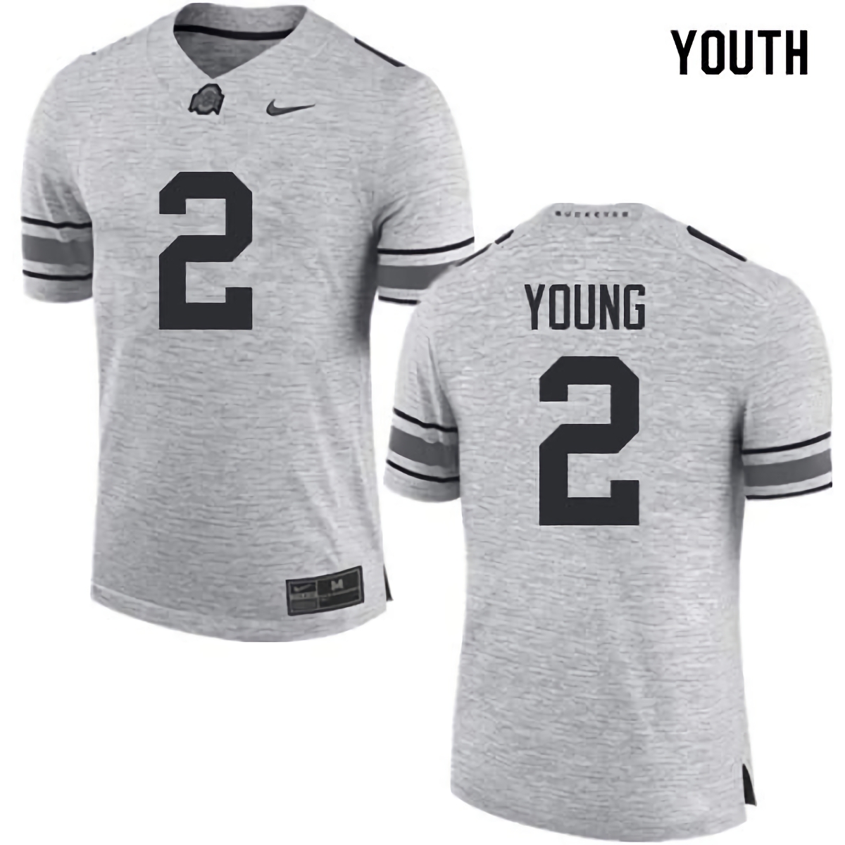 Chase Young Ohio State Buckeyes Youth NCAA #2 Nike Gray College Stitched Football Jersey KQS0056ZE